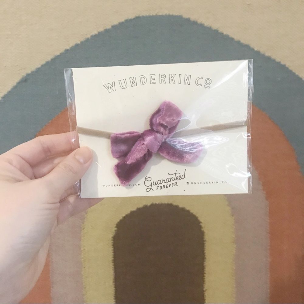 Wunderkin Luxe Velvet Bow Sugar Plum Petite School Girl Purple